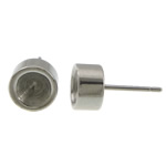 Stainless Steel Earring Stud Component, original color, 7mm, 0.8mm, Inner Approx 5.5mm 