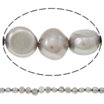 Perles nacres baroques de culture d'eau douce , perle d'eau douce cultivée, gris, grade A, 10-11mm Environ 0.8mm Environ 15 pouce, Vendu par brin