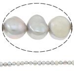 Perles nacres baroques de culture d'eau douce , perle d'eau douce cultivée, gris, Niveau AA, 9-10mm Environ 0.8mm Environ 15 pouce, Vendu par brin