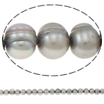 Perle comme Pommes de terre perles d'eau douce, perle d'eau douce cultivée, pomme de terre, gris, grade A, 8-9mm Environ 0.8mm Environ 15.3 pouce, Vendu par brin