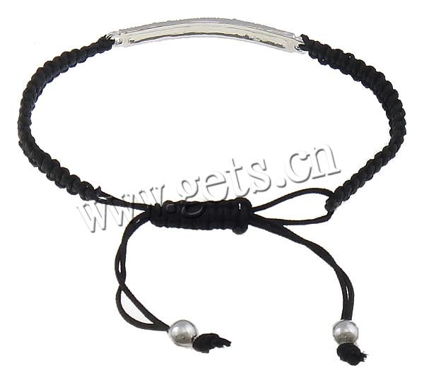 Bracelets de Woven Ball En alliage de zinc, avec corde en nylon & laiton, Placage de couleur platine, Personnalisé & avec strass, plus de couleurs à choisir, 46x5x3mm, 6mm, 5mm, Longueur:7-11 pouce, Vendu par brin