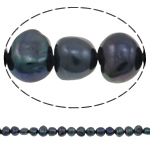 Barock kultivierten Süßwassersee Perlen, Natürliche kultivierte Süßwasserperlen, natürlich, dunkelviolett, 8-9mm, Bohrung:ca. 0.8mm, Länge:ca. 15 ZollInch, verkauft von Strang