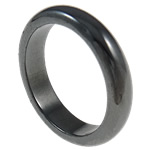 Magnetischer Hämatit Fingerring, Magnetische Hämatit, Kreisring, schwarz, 25x25mm, Bohrung:ca. 10.5mm, Größe:10, verkauft von PC