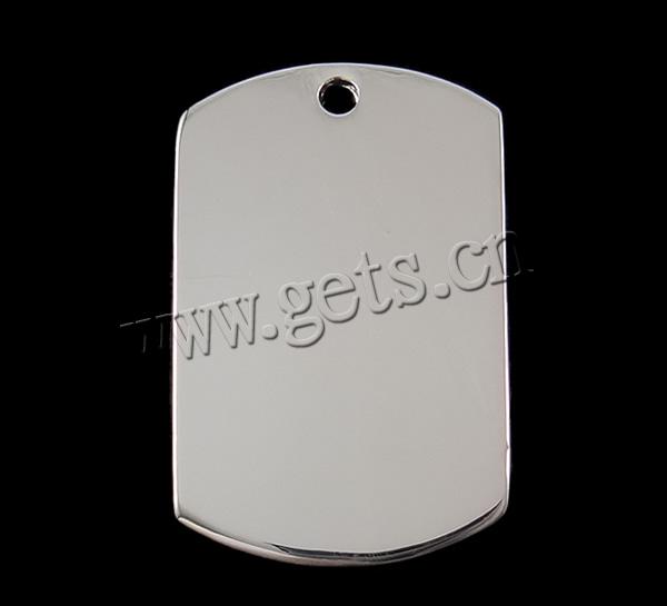 Zinc Alloy Tag Charm, Rectangle, plated, more colors for choice, cadmium free, 31.5x20x1.5mm, Hole:Approx 2mm, Sold By PC