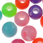 perles de poney en plastique , Rond, couleur solide, couleurs mélangées, 4mm Environ 2mm, Environ Vendu par sac