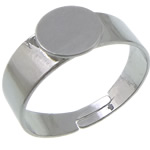 Нержавеющая сталь палец кольцо настройки, Нержавеющая сталь 304, регулируемый, оригинальный цвет, 8mm размер:7, 100ПК/Лот, продается Лот
