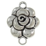 Flower Zinc Alloy Connector, plated nickel, lead & cadmium free Approx 1.5mm, Approx 