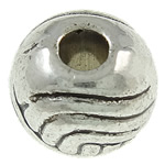 gewellte Perlen aus Zinklegierung, rund, plattiert, keine, frei von Blei & Kadmium, 8mm, Bohrung:ca. 3mm, ca. 700PCs/kg, verkauft von kg
