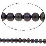 Potato Cultured Freshwater Pearl Beads, natural, black, Grade A, 9-10mm Approx 0.8mm Approx 15 Inch 