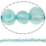 Perles nacres baroques de culture d'eau douce , perle d'eau douce cultivée, bleu ciel, 6-7mm Environ 0.8mm Environ 14.5 pouce, Vendu par brin