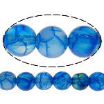 Perles agate veines de dragon naturelles, Rond, multiple tailles pour le choix, bleu Environ 1-1.5mm Environ 15 pouce, Vendu par brin[