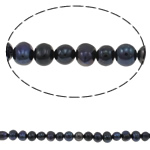 Potato Cultured Freshwater Pearl Beads, natural, black, Grade A, 5-6mm Approx 0.8mm Approx 14.5 Inch 