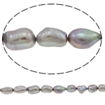 Perla Barroca Freshwater, Perlas cultivadas de agua dulce, Barroco, gris, 10-11mm, agujero:aproximado 0.8mm, longitud:aproximado 14.5 Inch, Vendido por Sarta
