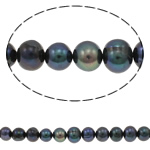 Potato Cultured Freshwater Pearl Beads, black, Grade A, 9-10mm Approx 0.8mm Approx 15 Inch 