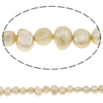 Perles nacres baroques de culture d'eau douce , perle d'eau douce cultivée, beige, 6-7mm Environ 0.8mm Environ 14.5 pouce, Vendu par brin