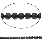 Perlas Patata Freshwater, Perlas cultivadas de agua dulce, natural, Negro, 4-5mm, agujero:aproximado 0.8mm, longitud:aproximado 14.5 Inch, Vendido por Sarta