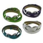 Cowhide Bracelets, with 316 Stainless Steel lead & cadmium free 8mm Approx 22 Inch 