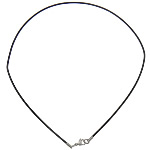 Gummi Halskette Schnur, Edelstahl Karabinerverschluss, verschiedene Größen vorhanden, schwarz, verkauft von Strang