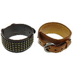 Cowhide Bracelets, with Iron, plumbum black color plated nickel, lead & cadmium free, 33mm Approx 11.5 Inch 