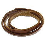 Cowhide Bracelets, iron snap clasp, plumbum black color plated , brown, nickel, lead & cadmium free, 7mm, 9mm Approx 17 Inch 