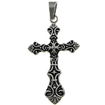 Stainless Steel Cross Pendants, 316 Stainless Steel, hand polished, blacken, original color Approx 