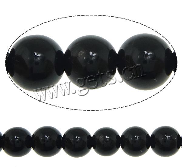 Natural Black Agate Beads, Round, more sizes for choice, Grade AB, Hole:Approx 1-1.5mm, Length:Approx 15.5 Inch, Sold By Strand