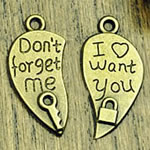 Zinc Alloy Pendant, Heart, plated, for couple Approx 2mm, Approx 