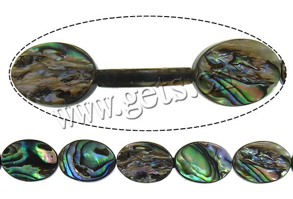 Abalone Shell Beads, Flat Oval, different size for choice, Hole:Approx 1mm, Length:Approx 15.5 Inch, Sold By Strand