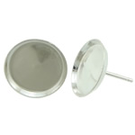 Sterling Silver Earring Stud Component, 925 Sterling Silver, Flat Round, plated 1mm, 12.5mm 