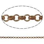 Brass Coated Iron Chain, rolo chain nickel, lead & cadmium free 