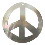 Pendentif Coquille en noir, coquille noire, Logo de la paix, naturel Environ 2mm, Vendu par PC