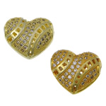 Perles zircon Micro Pave cubes, laiton, coeur, Placage, pavé de micro zircon & creux, plus de couleurs à choisir Environ 1.8mm, Vendu par PC