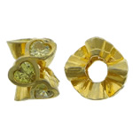 Cubic Zirconia Micro Pave Brass European Bead, plated, micro pave cubic zirconia & without troll Approx 5mm 