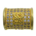 Cubic Zirconia Micro Pave Brass Beads, Column, plated, micro pave cubic zirconia Approx 2.5mm 