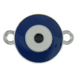 Enamel Zinc Alloy Connector, Coin, platinum color plated, 1/1 loop nickel, lead & cadmium free Approx 2.5mm 