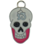 Zinc Alloy Skull Pendants, platinum color plated, enamel nickel, lead & cadmium free Approx 3mm 