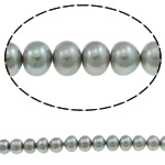 Perlas Botón Freshwater , Perlas cultivadas de agua dulce, natural, gris, 10-11mm, agujero:aproximado 0.8mm, longitud:aproximado 15 Inch, Vendido por Sarta