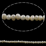 Perles nacres baroques de culture d'eau douce , perle d'eau douce cultivée, naturel, blanc, grade A, 3-3.5mm Environ 0.8mm Environ 15 pouce, Vendu par brin