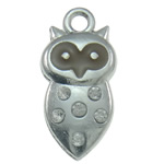 Zinc Alloy Animal Pendants, Owl, platinum color plated, enamel & with rhinestone, nickel, lead & cadmium free Approx 2.5mm 