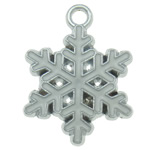 Zinc Alloy Christmas Pendants, Snowflake, platinum color plated, enamel nickel, lead & cadmium free Approx 2mm 