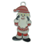 Zinc Alloy Christmas Pendants, Santa Claus, platinum color plated, enamel, nickel, lead & cadmium free Approx 3mm 