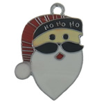 Zinc Alloy Christmas Pendants, Santa Claus, platinum color plated, enamel, nickel, lead & cadmium free Approx 2mm 