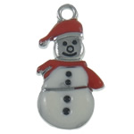 Zinc Alloy Christmas Pendants, Snowman, platinum color plated, enamel, nickel, lead & cadmium free Approx 1.5mm 