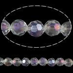 Round Crystal Beads, AB color plated, faceted 16mm Inch 