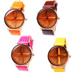 Women Wrist Watch, Zinc Alloy, with PU Leather, rose gold color plated, with rhinestone cadmium free, 37mm, 19mm approx 9 Inch 
