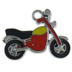 Vehicle Shaped Zinc Alloy Pendants, Motorcycle, platinum color plated, enamel nickel, lead & cadmium free Approx 2mm 
