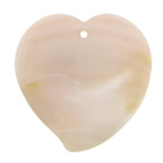 Natural Freshwater Shell Pendants, Pink Shell, Heart Approx 2mm 