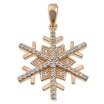 Cubic Zirconia Brass Pendants, Snowflake, plated, micro pave rhinestone Approx 