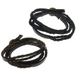 Cowhide Bracelets, with Iron, antique bronze color plated 6mm Approx 23 Inch 