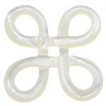 Weiße Muschel Cabochon, Chinesischer Knoten, flache Rückseite, 20x20x2.2mm, verkauft von PC